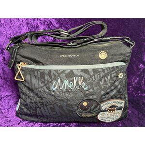 ANEKKE Shoulder Bag Nature Woods Black Eco Recycled Canada Map Crossbody